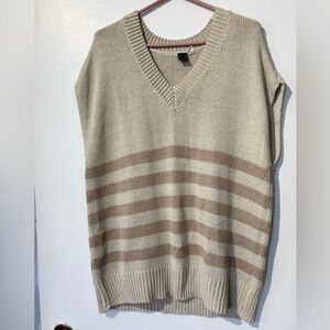 🎉4/30$🎉 Striped Knit V-Neck Sweater Vest – Medium 🤎